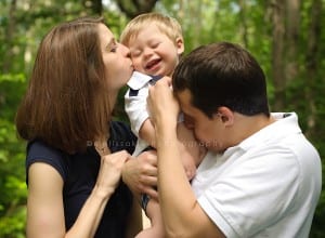 family with happy baby