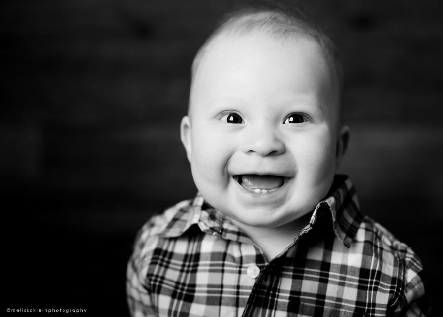 Black and white baby photography MN