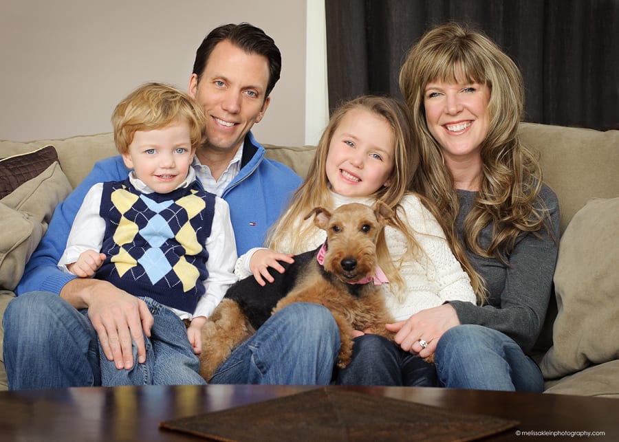 lifestyle family photo with dog