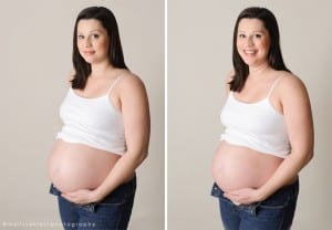 Maternity photos of smiling mom