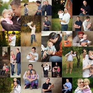 fathers day collage of dads with babies