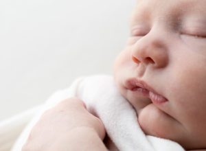macro photo of newborn baby lips