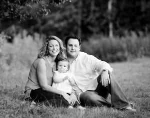 outdoor family portrait in black and white