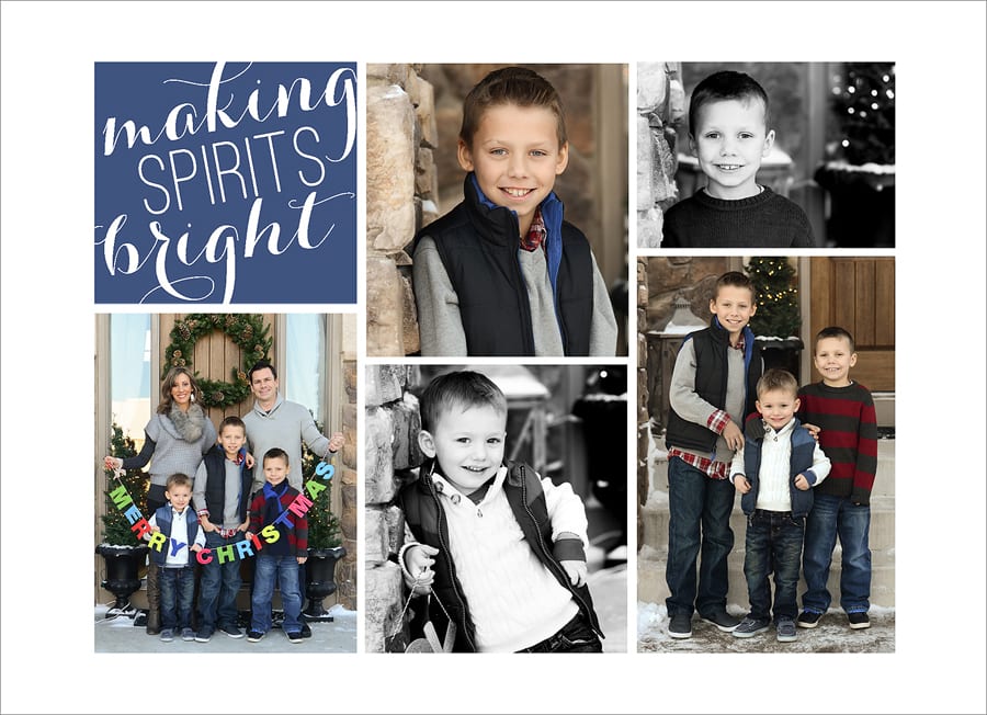 Christmas card collage of family photos