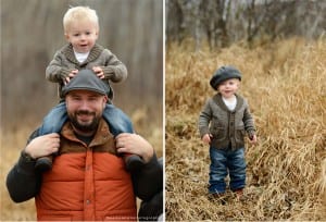 outdoor fall family photos with toddler and dad