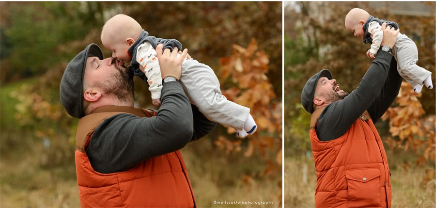baby and dad in the fall