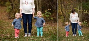 maternity photos with twin girls