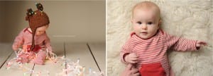 6 month baby photos with Christmas lights