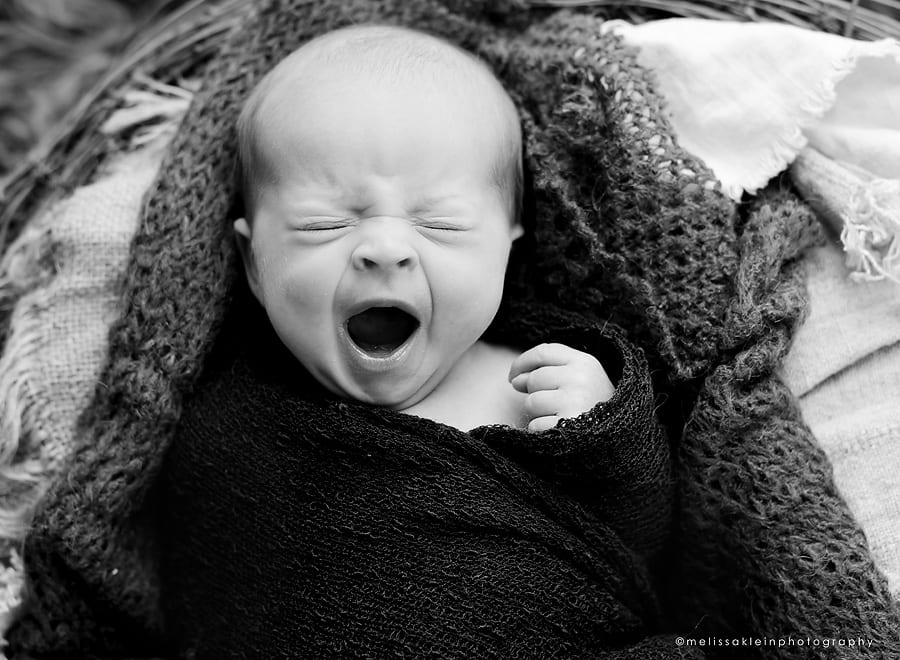 newborn baby yawn