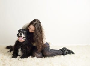 senior photos with pet dog