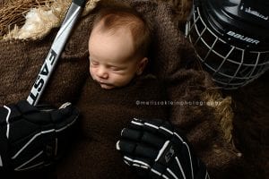 Newborn photography hockey