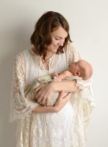 newborn portraits of mother and child