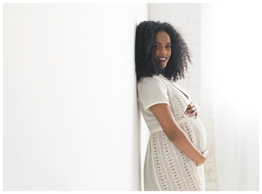 white studio pregnancy photos