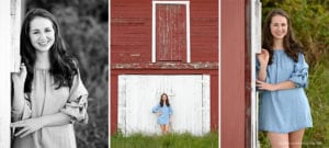 senior photos by red barn