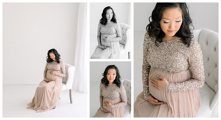 studio maternity photography with natural light