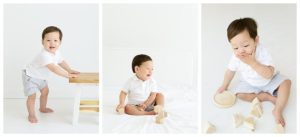 Lakeville baby photographers - natural light one year photos in studio