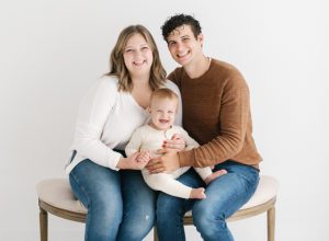 family and one year photos in Mpls photography studio