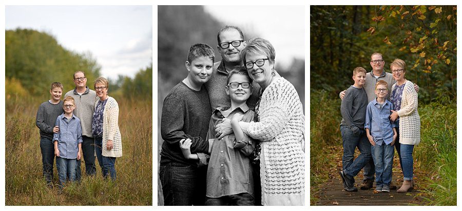 family photos with older kids outdoors in the fall