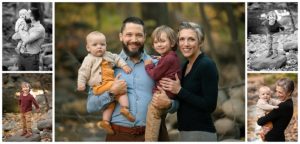 Family photos at minnehaha creek during the fall in Minneapolis