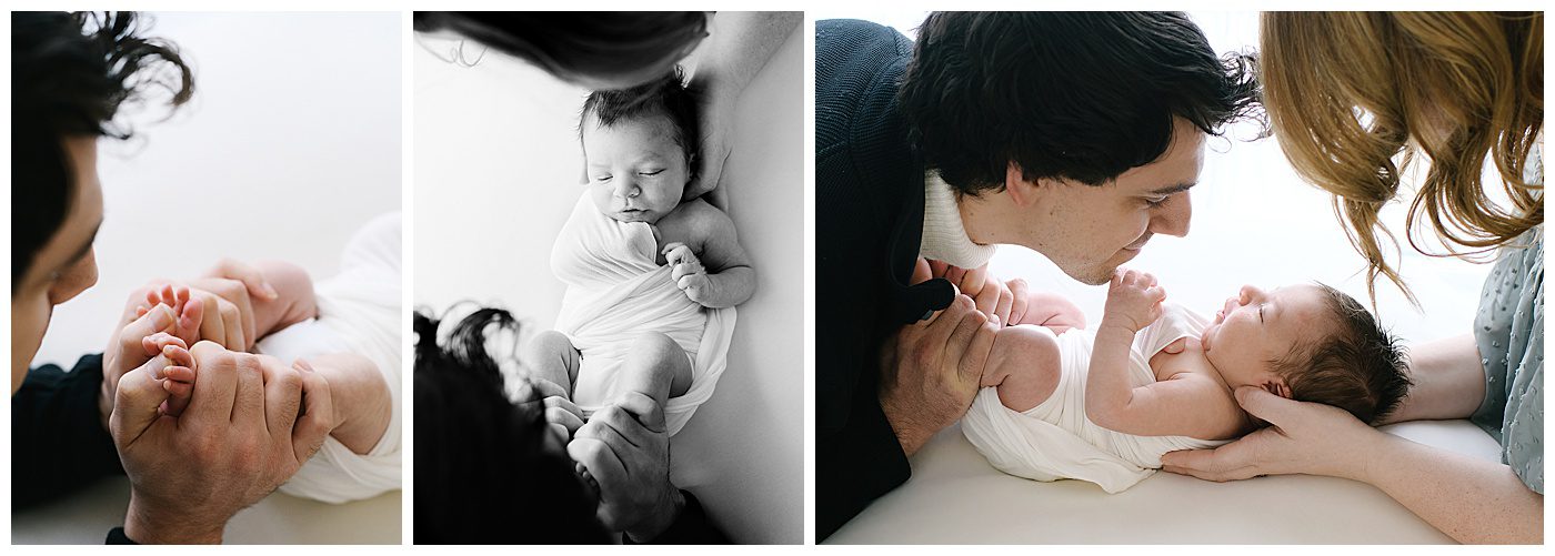 backlit newborn photos with mom and dad