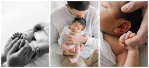 newborn detail macro photos with dad by woodbury baby photographer Melissa Klein