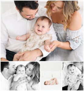 St. Louis Park baby photography in studio with 6 month old baby and her parents