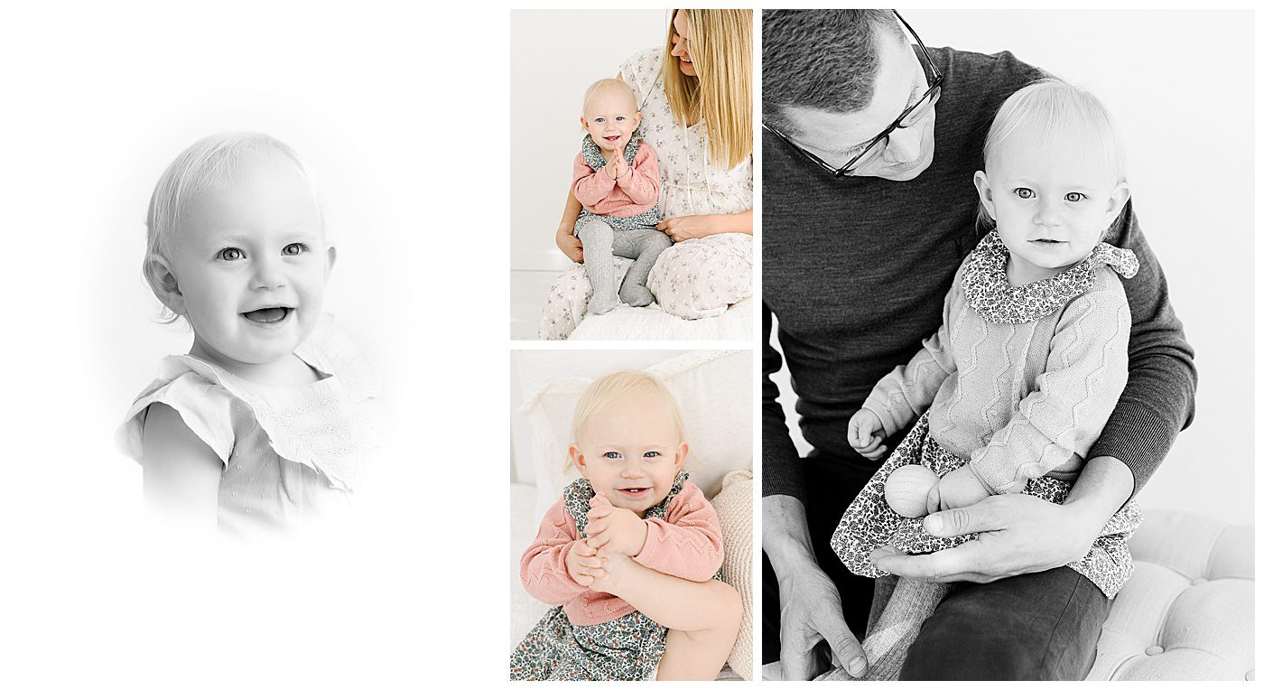 One year baby photos with Minnetonka baby photographer in studio