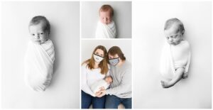 photos on white of newborn baby girl