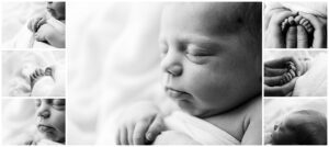 First Year collective photos with Brooklyn park newborn photographer - black and white detail macro newborn photos
