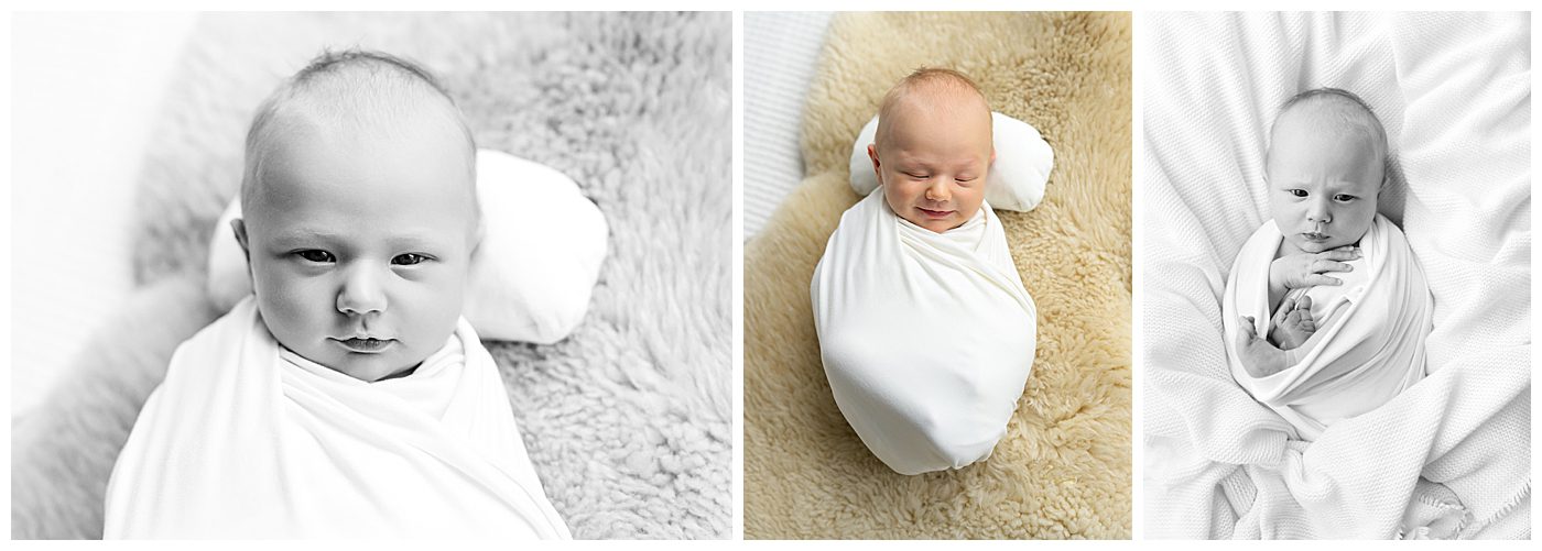 newborn baby on heirloom lambskin rug