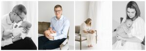 Mendota heights newborn photographer natural light photo studio parent photos with newborn